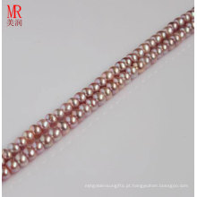 4-5mm Lavanda Nature Cultured Pearls Strand, Round Button